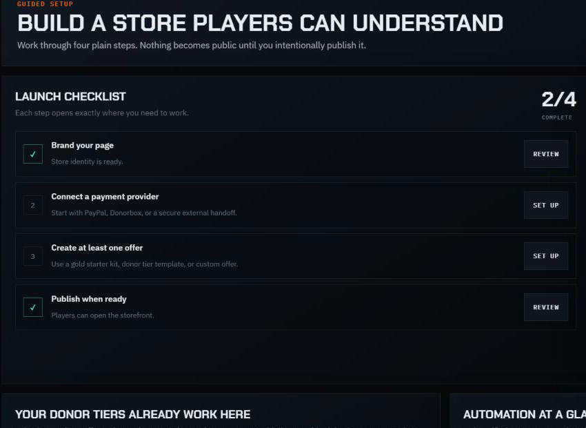 Sanitized RefugeBot Support Store Studio launch checklist